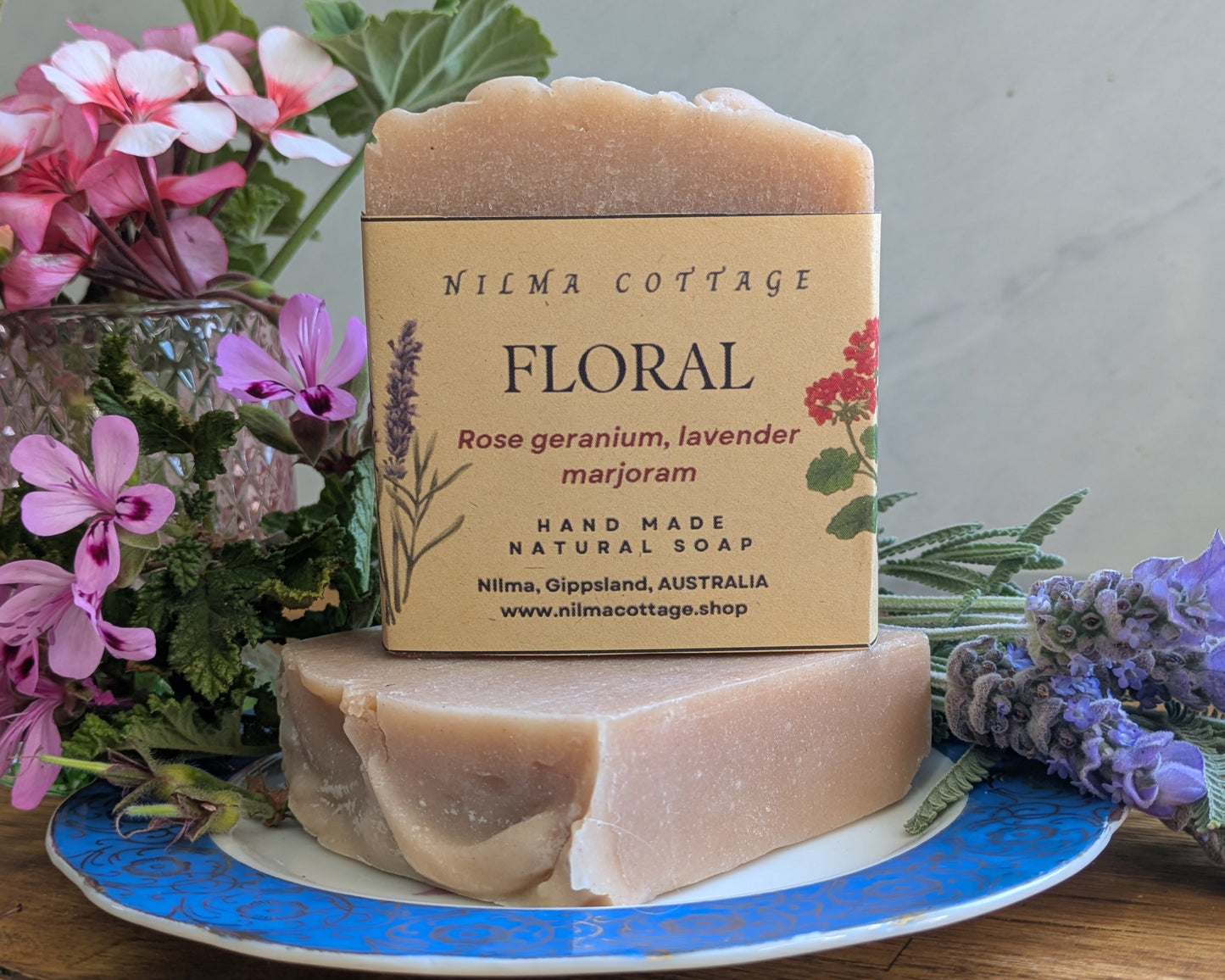 Floral Soap - Rose Geranium, Lavender and Marjoram